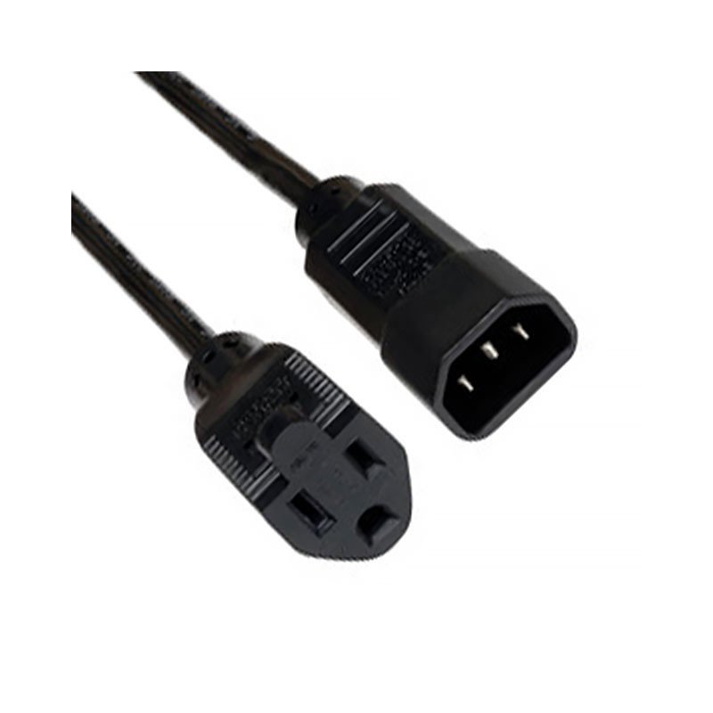 Adaptador de Corriente Tripp-Lite P002-002 - C14 coupler, Macho/hembra, 0.61 m, Negro, 13