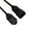 Adaptador de Corriente Tripp-Lite P002-002 - C14 coupler, Macho/hembra, 0.61 m, Negro, 13