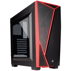 Gabinete Gaming Corsair Spec-04 Red LED - Midi-Tower, PC, Acero, ATX, 
