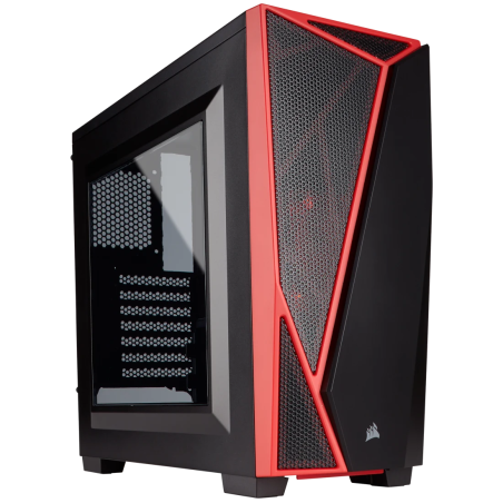 Gabinete Gaming Corsair Spec-04 Red LED - Midi-Tower, PC, Acero, ATX, 