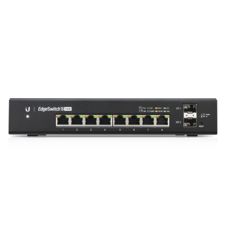 Switch edgemax administrable de 8 puertos gigabit con Poe+/Poe pasivo 24v + 2 puertos SFP