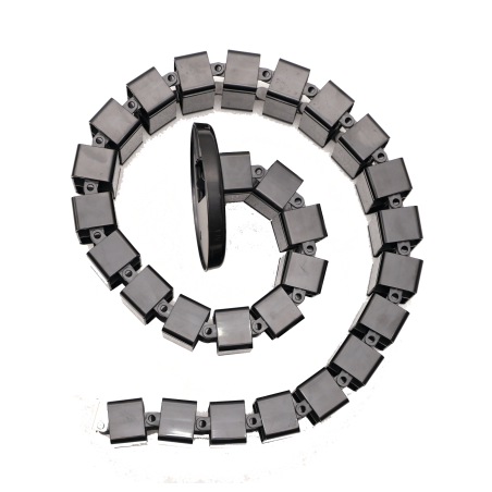 Portacable de tipo Cadena para Escritorio, Organizador de Cables Vertical Articulado, 1200mm de Longitud, Evita que los Cables s