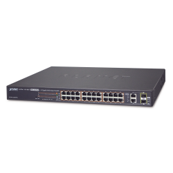 Switch administrable de 24 puertos 10/100TX PoE+ y 2 puertos combo TP/SFP Gigabit