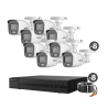 Kit TurboHD 1080p, DVR 8 Canales, 8 Cámaras Bala ColorVu con Microfono Integrado, Fuente de Poder, Accesorios de Instalación