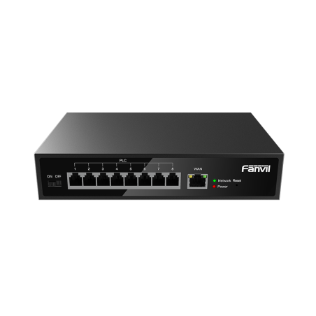 Switch PoE de 2 Hilos para teléfonos Fanvil X303-2, 8 puertos RJ11