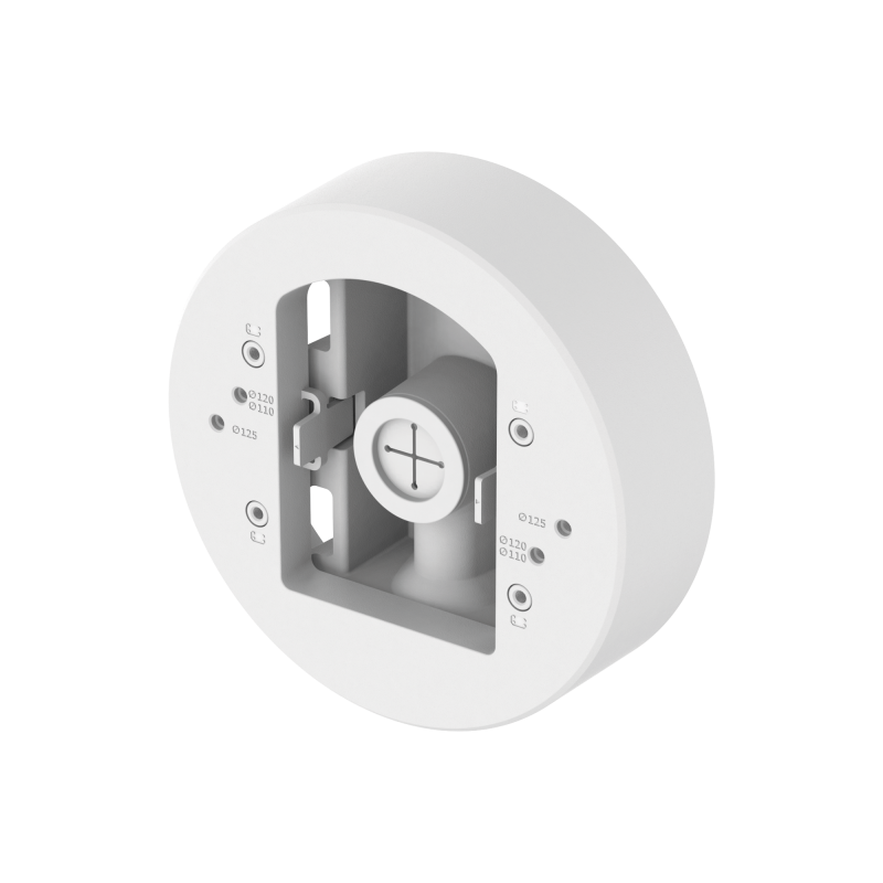 Montaje adaptador para instalación en poste de cámaras Domo y Bala serie X o P marca Hanwha