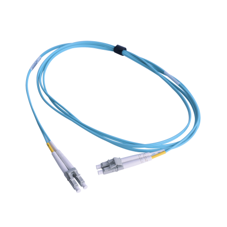 Jumper de Fibra óptica Multimodo 50/125 XGLO, LC-LC Duplex, Aqua, 2M