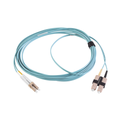 Jumper de Fibra óptica Multimodo 50/125 XGLO, LC-SC Duplex, Aqua, 5M