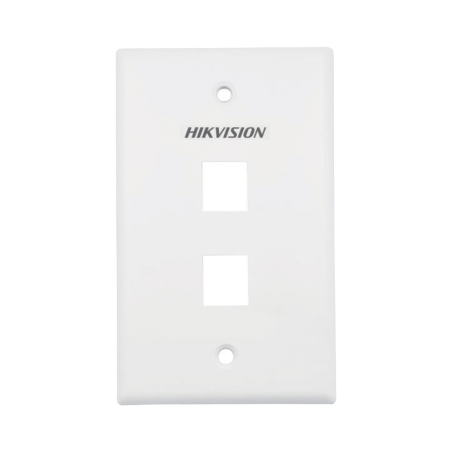 Placa de Pared (Face Plate), 2 Puertos, Color Blanco, Caja con 20 Piezas, ABS