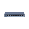 Switch Administrable PoE+, 8 puertos 100 Mbps PoE+, 1 puerto 1000 Mbps de Uplink, PoE hasta 300 Metros, Conexión Remota desde Hi