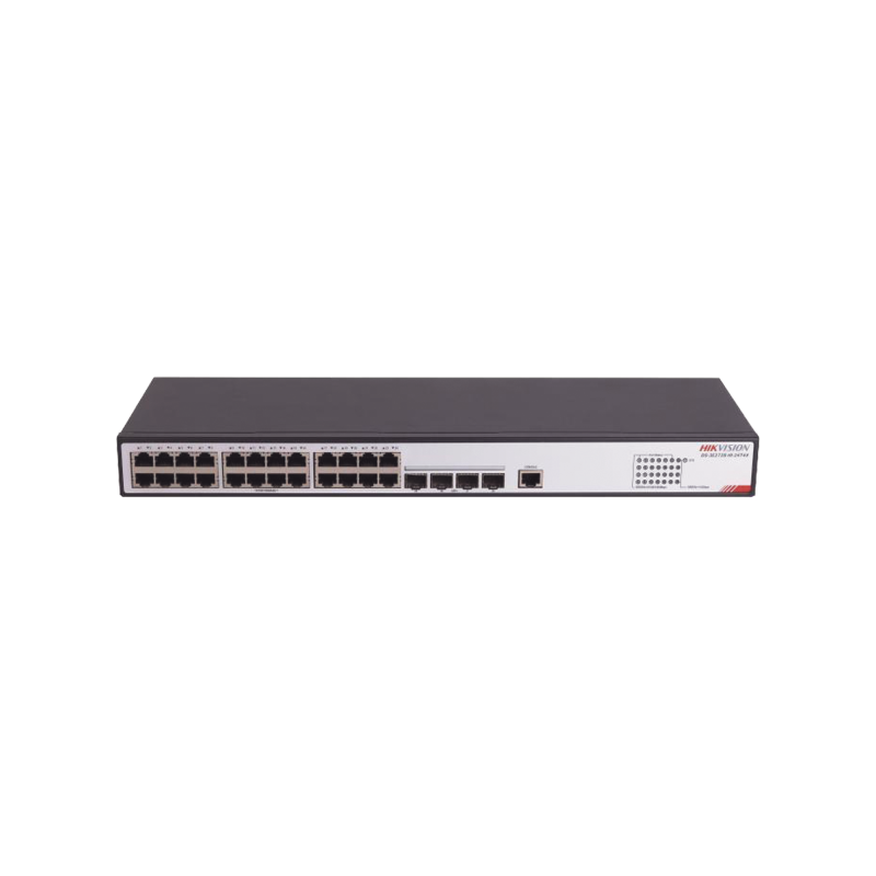 Switch Gigabit PoE+, Administrable, 24 Puertos SFP GE, 4 Puertos SFP 10G, Soporta IGMP