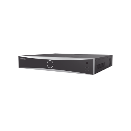 NVR 32 Megapíxel (8K), 16 Canales IP, 16 Puertos PoE+, ACUSENSE, ANPR, Conteo de Personas, Reconocimiento Facial, 4 Bahías de Di