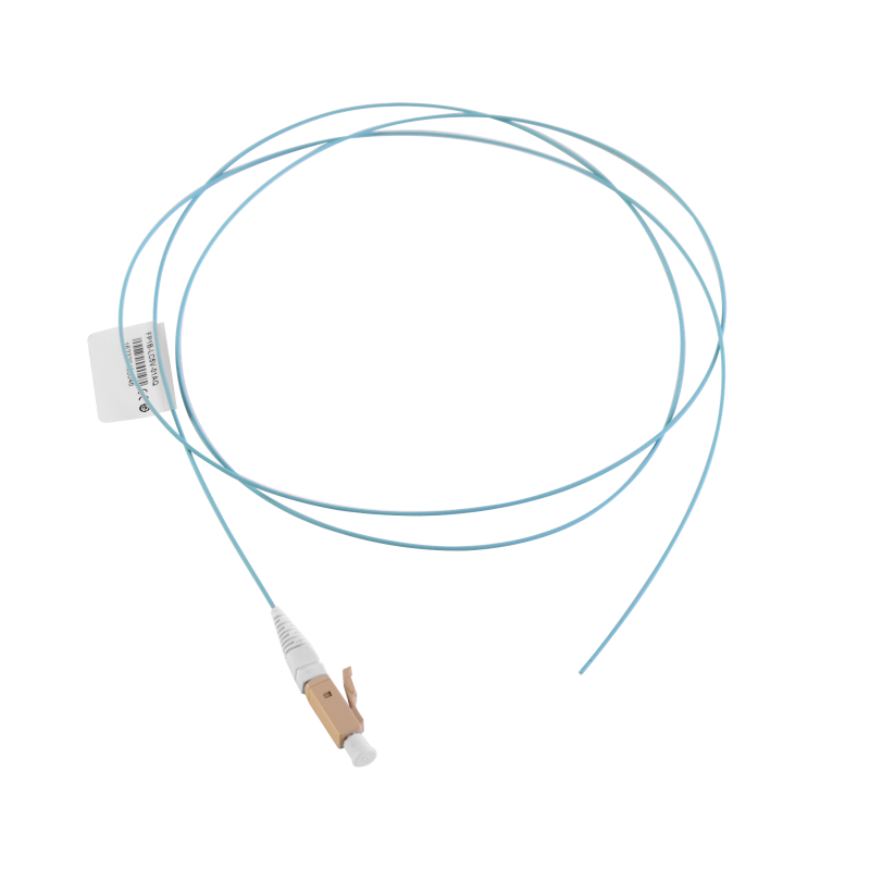 Pigtail de Fibra óptica LC Simplex, Multimodo OM4 XGLO 50/125, Color Aqua, 1 Metro