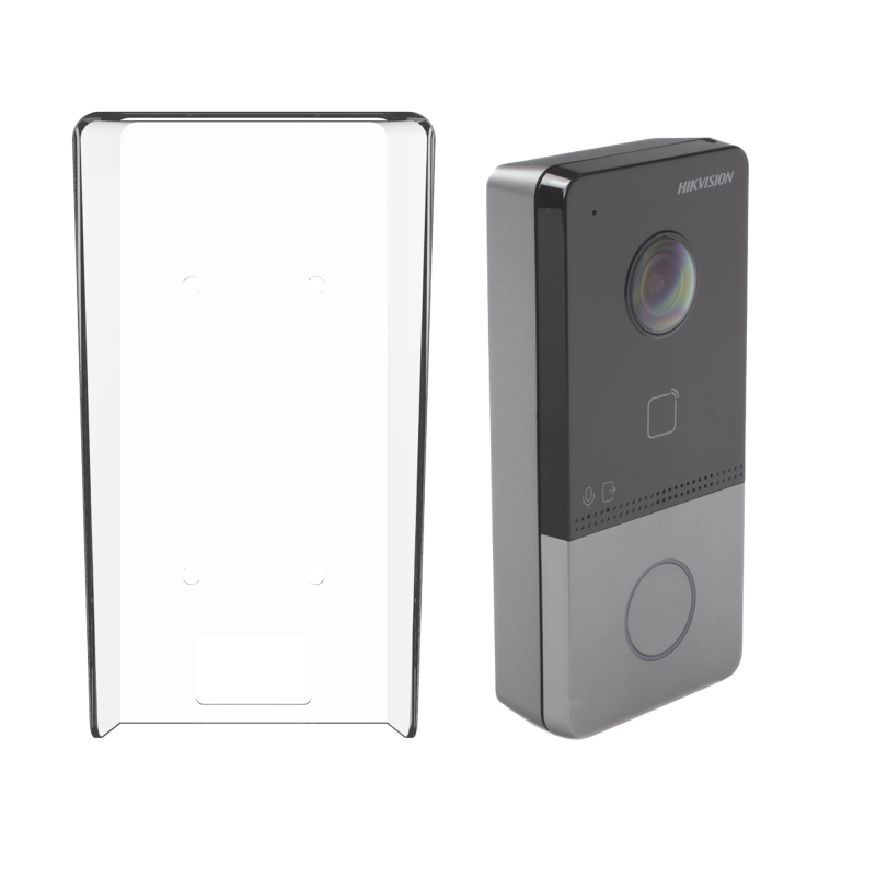 Kit Videoportero IP + Carcasa protectora 2 Megapixel, PoE Estandar, IP65, Apertura desde Hik-connect, Soporta 1 Departamento y H