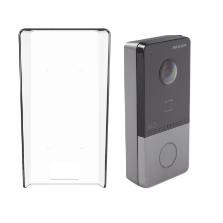Kit Videoportero IP + Carcasa protectora 2 Megapixel, PoE Estandar, IP65, Apertura desde Hik-connect, Soporta 1 Departamento y H