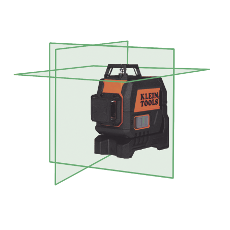 Nivel Láser de 3 Planos de Color Verde, de 360° y 30.5 m. de alcance, Compacto con Base Magnética y para Tripoide