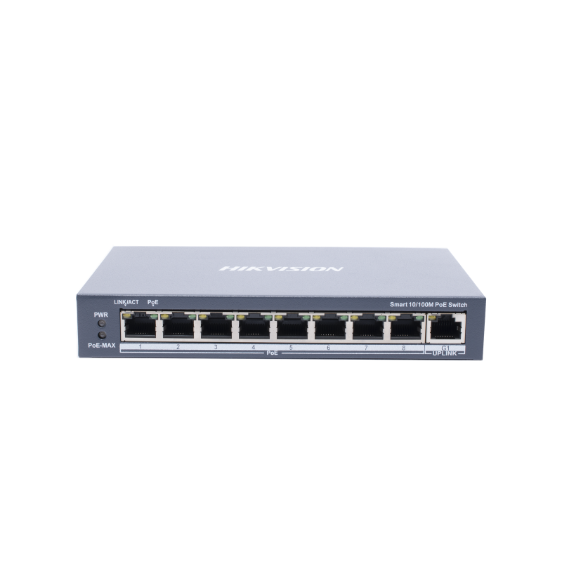 Switch monitoreable Poe+, 8 puertos 10, 100 Mbps Poe+, 1 puerto 10, 100, 1000 Mbps de uplink, PoE hasta 250 metros, conexión rem Switch monitoreable Poe+, 8 puertos 10, 100 Mbps Poe+, 1 puerto 10, 100, 1000 Mbps de uplink, PoE hasta 250 metros, conexión rem