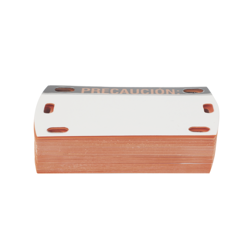 Etiqueta Autolaminada para Identificación de Fibra Óptica Paquete de 25 piezas, Para Uso Interior/Exterior, Dimensiones de 90 x