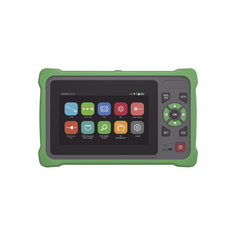OTDR Touch para Pruebas en los Enlaces de Fibra Óptica, Longitudes de onda 1310nm y 1550nm, Función VFL 10mW, Función OPM, Funci