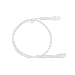 Mini Patch Cord Cat6 Ultra Slim 18 cm Blanco – Ahorra Espacio sin Organizadores, con Bota Flexible