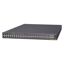 Switch Administrable de 48-Puertos 10/100/1000T 802.3at PoE + 4-Puertos 100/1000BASE-X SFP, 440W