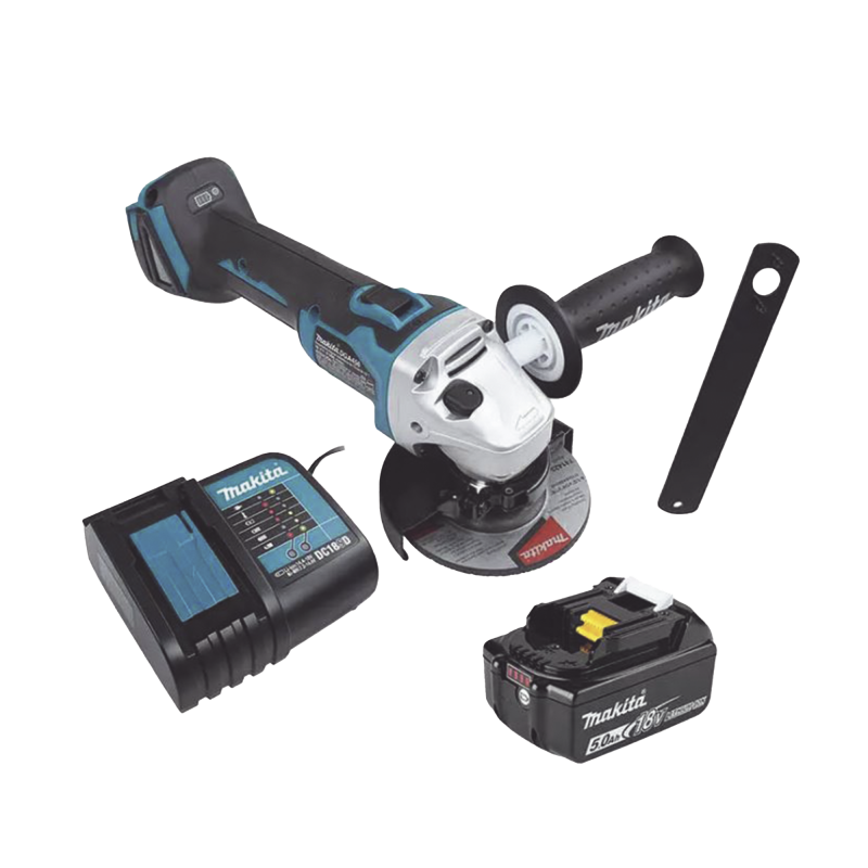 Mini esmeril Inalámbrico de 4-1/2 " 8.500 rpm, Incluye 1 bat. li-ion 18v/5.0 a.h y Cargador