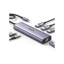 HUB USB-C (Docking Revodok) 6 en 1, 3 Puertos USB-A 3.0 (5 Gbps), USB-