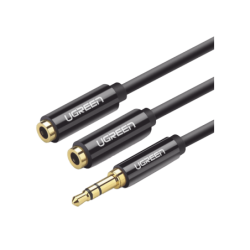 Cable Adaptador, Divisor de Audio de 3.5mm Macho a 2 Terminales de 3.5