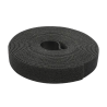 Cinta de Contacto Autoadherente Color Negro, 1.6 cm x 25 metros, Espalda con Espalda (Gancho y Bucle)