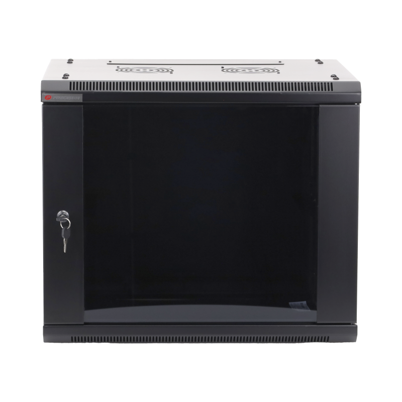 Gabinete PRECISION, Con Puerta de Cristal Templado, de 19in, 9UR, 450mm de Profundidad, Color Negro