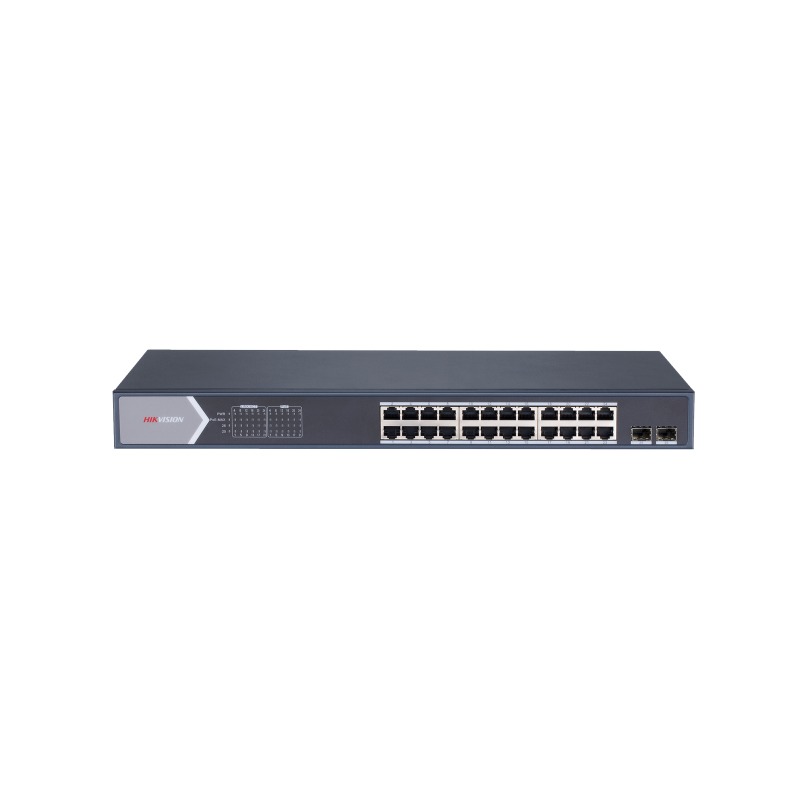 Switch gigabit Poe+, administrable, 24 puertos 10, 100, 1000 Mbps Poe+, 2 puertos SFP, configuración remota desde Hik-partnerpro