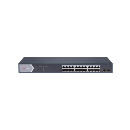 Switch gigabit Poe+, administrable, 24 puertos 10, 100, 1000 Mbps Poe+, 2 puertos SFP, configuración remota desde Hik-partnerpro