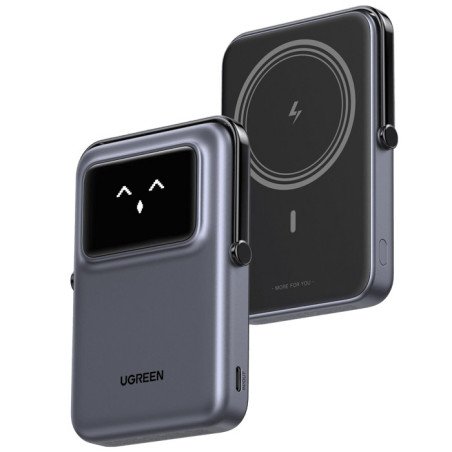 Power Bank Serie UNO Inalámbrico, 10000mAh, 7.5W/20W, Con Emojis de Estado, Carga Rápida USB-C Bidireccional, Pantalla TFT Intel
