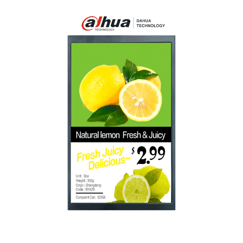 Pantalla LCD de 10.1" para estantes ESL, Publicidad de video, Imagen a color 800*1280, WiFi, Alimentada por carril DIN, RoHs, Op