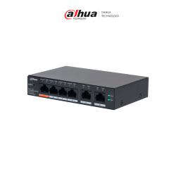 Switch PoE de 6 Puertos Administrable con 4 PoE (10/100 Mbps) y 2 uplink (10/100 Mbps). Total de 65 W PoE, administración en la