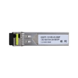 Módulo fibra óptica SFP monomodo, trasmisión bidireccional, conector LC, hasta 20km/tx 1550nm, rx 1310nm