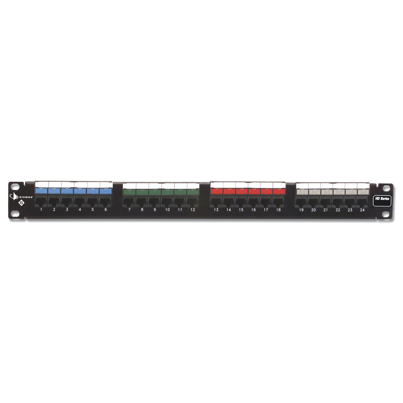 Patch Panel UTP HD6 Categoría 6, de 24 puertos, Plano, 1UR