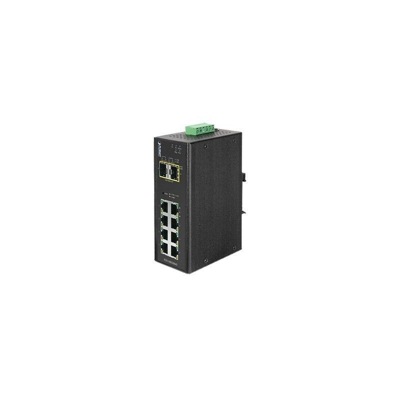 Switch industrial administrable de 8 puertos 1GB + 2 puertos SFP 1GB -40~75°C