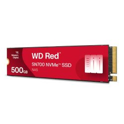 Unidad de estado sólido SSD interno WD red sn700 500 GB, m.2 2280 NVMe PCIe gen3 x4 lect.3430mbs escrit.2600mbs NAS wds500g1r0c