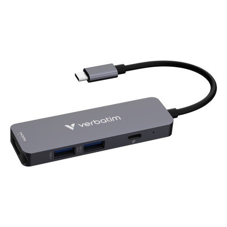 Hub Verbatim Multipuertos USB-C - 4 puertos, 100W