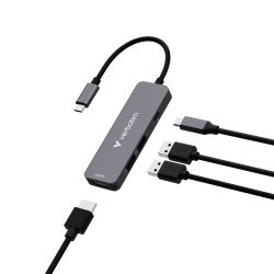 Hub Verbatim Multipuertos USB-C - 4 puertos, 100W