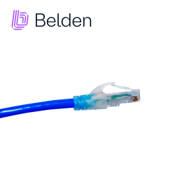 Patch Cord UTP cat6a Belden cad1109005 forro PVC blanco CMR-riser 4 pares calibre conductor 28 AWG diámetro reducido cobre estañ