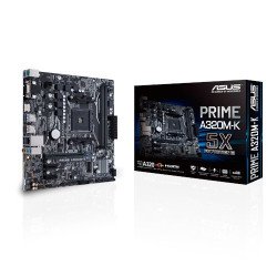 Tarjeta madre Asus Prime A320M-K AMD S-AM4 Ryzen, 2x DDR4 3200 (OC), requiere tarjeta de video, 4x USB3.1, micro ATX, PC
