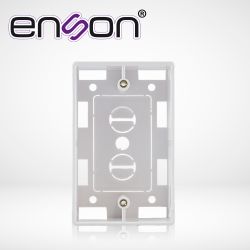 Caja plástica tamaño estándar con tapa ciega de plástico Enson ens-947 color blanco, para montaje sobre pared o techo