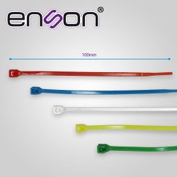 kit de cinchos de nylon ens-chkit2 de 500 piezas en 5 colores de 100mm, uso sugerido de pinaza tensora ens-tgun
