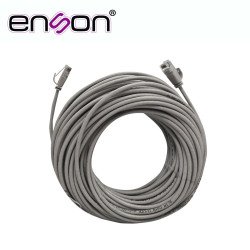 Cable prearmado Enson ens-ip18cat6 de 18mts cat6 con conectores RJ45 tipo macho a cada extremo color gris para sistemas básicos