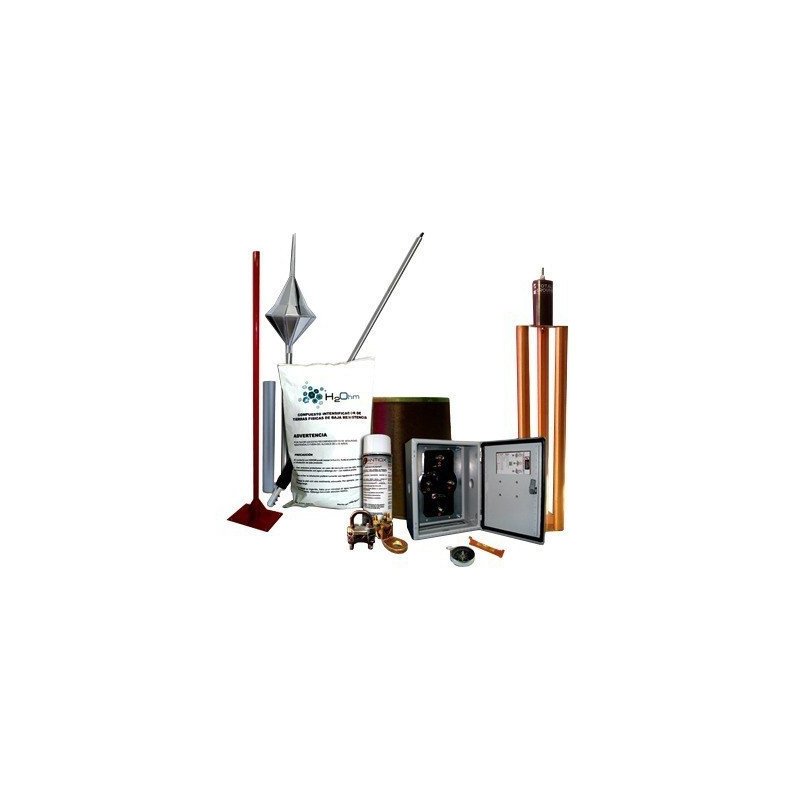 Kit Pararrayo con Accesorios para Protección de Diámetro de 160 m. Kit Pararrayo con Accesorios para Protección de Diámetro de 160 m.