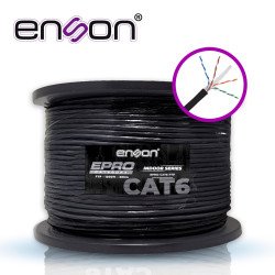 Cable ftp cat6 Enson epro-cat6-ftp forro PVC blindado 4 pares calibre 23 AWG 100% cobre uso interior bobina 1000 pies 305 metros