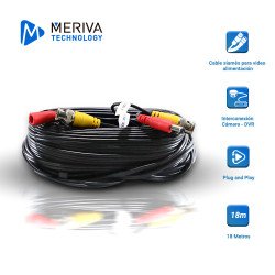 Cable de video HD armado Meriva mva-hdcb20 20mts negro con conectores 