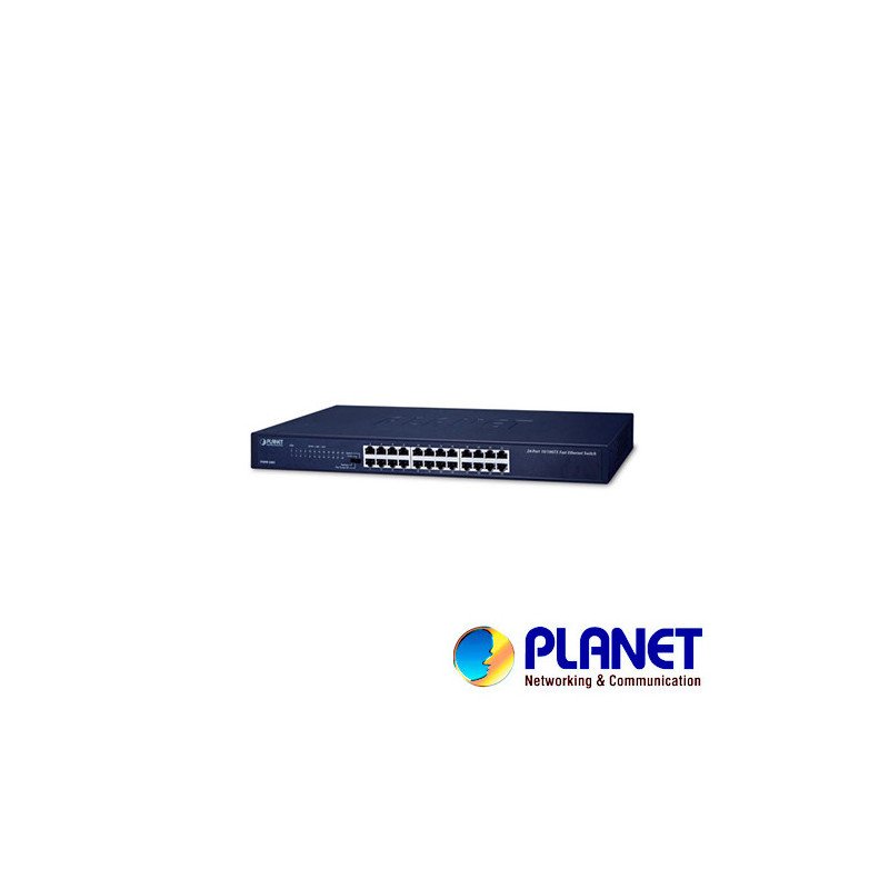 Switch Planet fnsw-2401 no administrable, 24 puertos RJ45 velocidad de transmisión 10/100 Mbps, temperatura de operación 0-50 gr